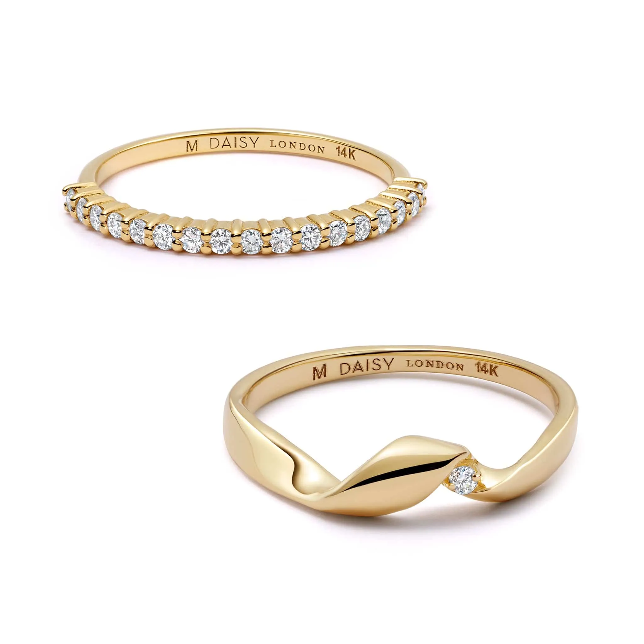 Estée Lalonde Fine Diamond Ring Stack 14ct Solid Gold sold by Daisy Jewellery