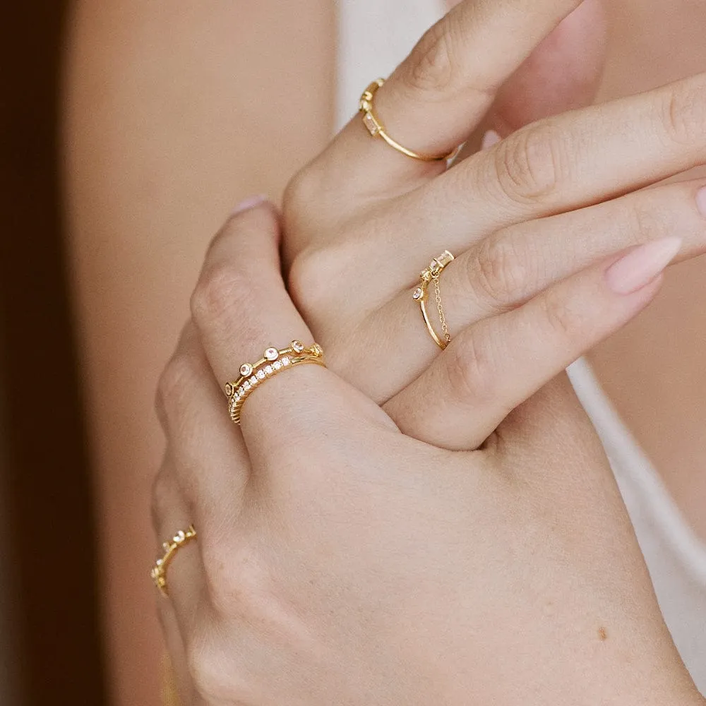 Estée Lalonde Fine Diamond And Sapphire Ring Stack 14ct Solid Gold sold by Daisy Jewellery product image thumbnail 2