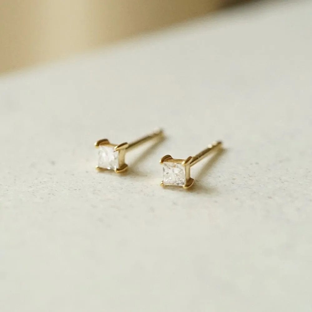 Estée Lalonde Fine Baguette Diamond Earring Stack 14ct Solid Gold sold by Daisy Jewellery product image thumbnail 5