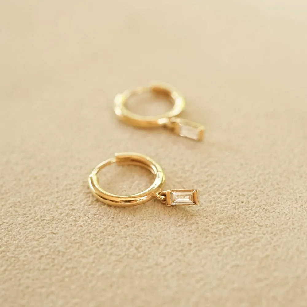 Estée Lalonde Fine Baguette Diamond Earring Stack 14ct Solid Gold sold by Daisy Jewellery product image thumbnail 3