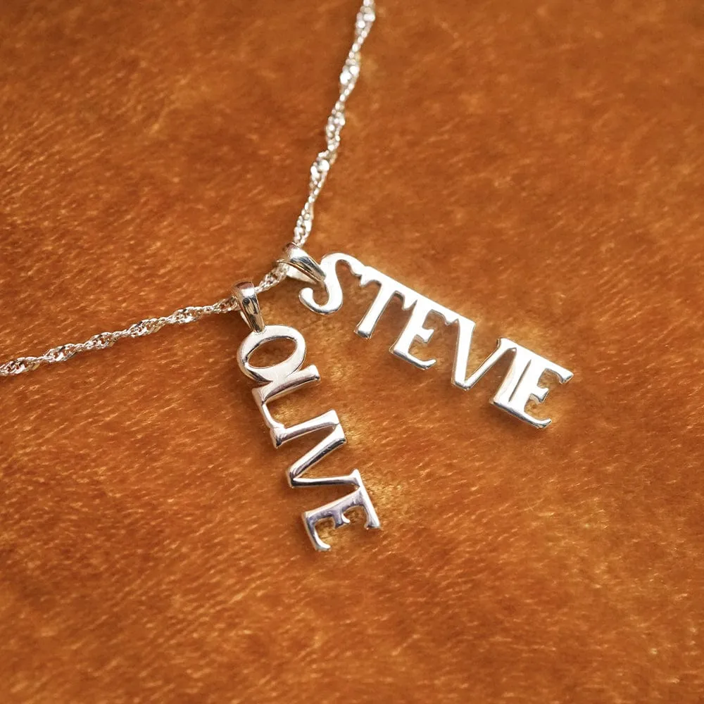 Personalised Name Pendant Sterling Silver sold by Daisy Jewellery product image thumbnail 5