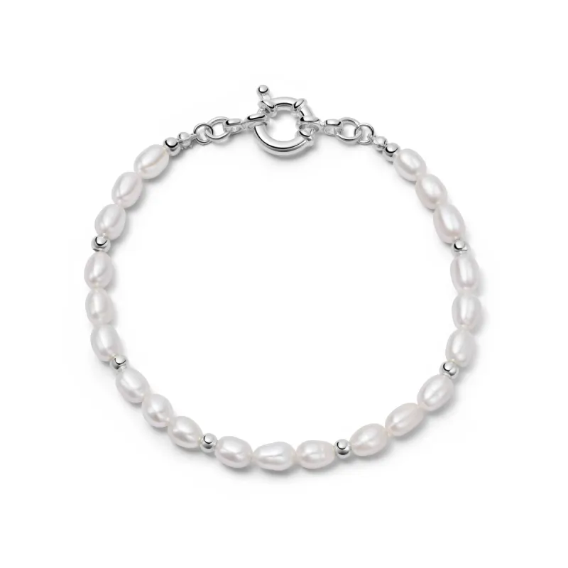 Triple Pearl And Spacer Bracelet Sterling Silver sold by Daisy Jewellery