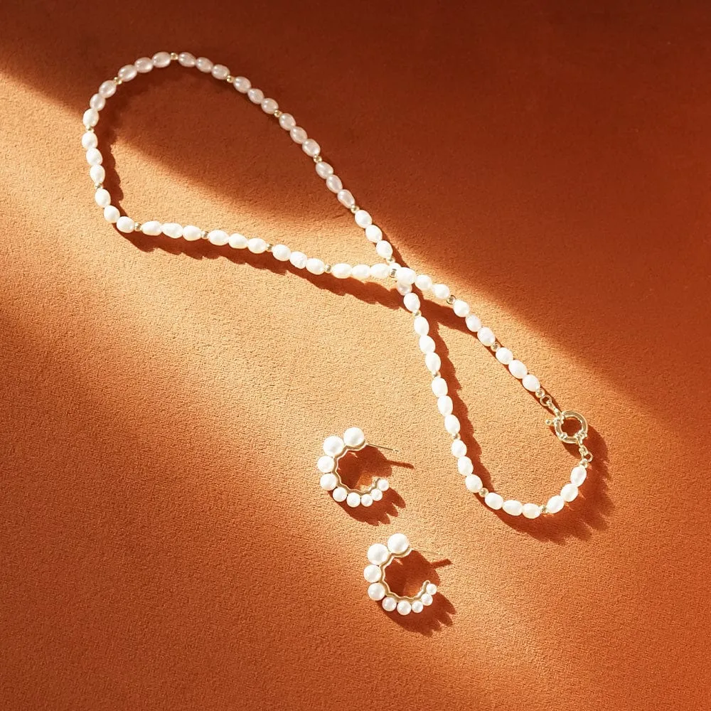 Triple Pearl And Spacer Necklace 18ct Gold Plate sold by Daisy Jewellery product image thumbnail 3