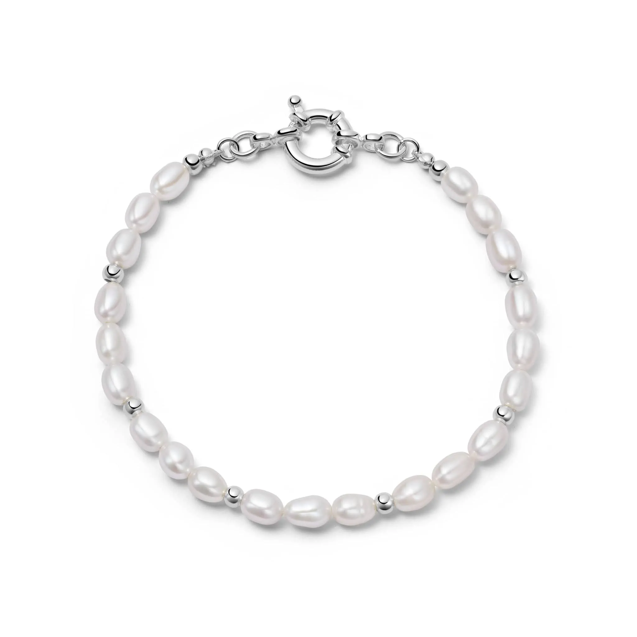 Pearl Beaded Chain Bracelet Sterling Silver sold by Daisy Jewellery