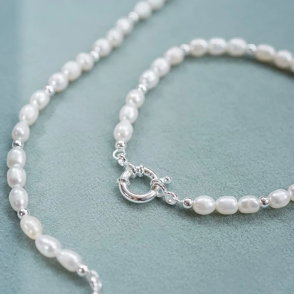 Pearl Beaded Chain Bracelet Sterling Silver sold by Daisy Jewellery product image thumbnail 3