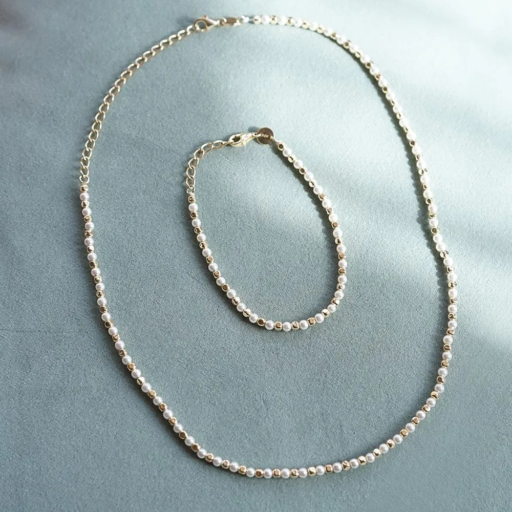 Pearl And Bead Necklace 18ct Gold Plate sold by Daisy Jewellery product image thumbnail 3
