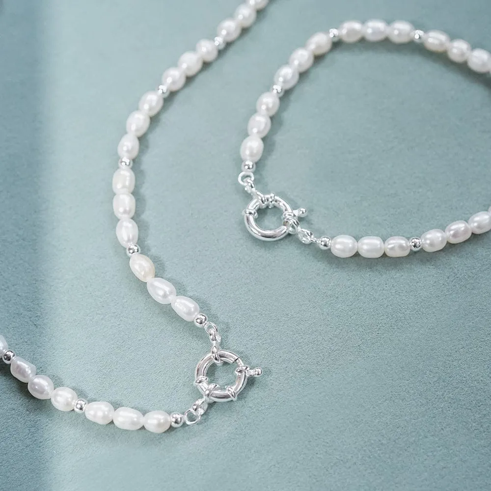 Pearl Beaded Necklace Sterling Silver sold by Daisy Jewellery product image thumbnail 3