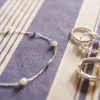 Pearl And Blue Bead Bracelet Sterling Silver sold by Daisy Jewellery