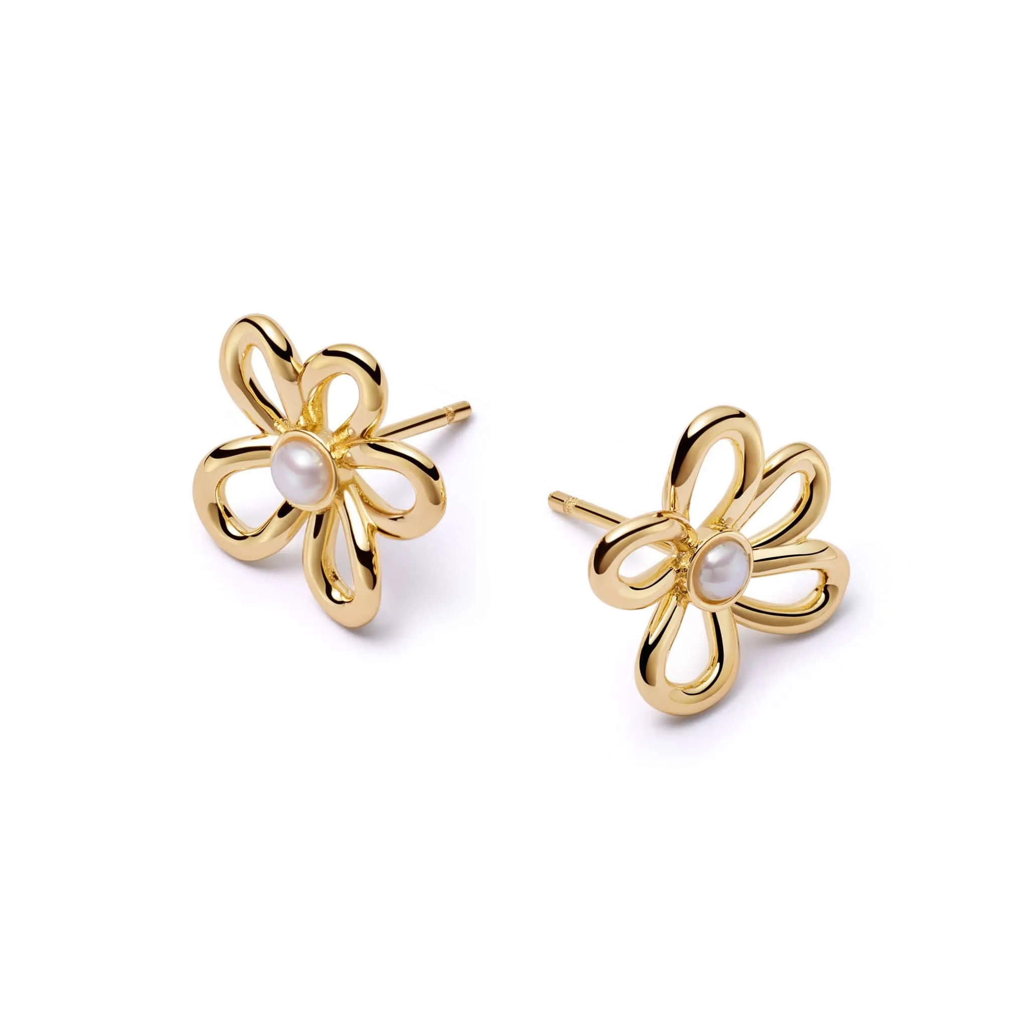 Daisy Bow Stud Earrings 18ct Gold Plate sold by Daisy Jewellery