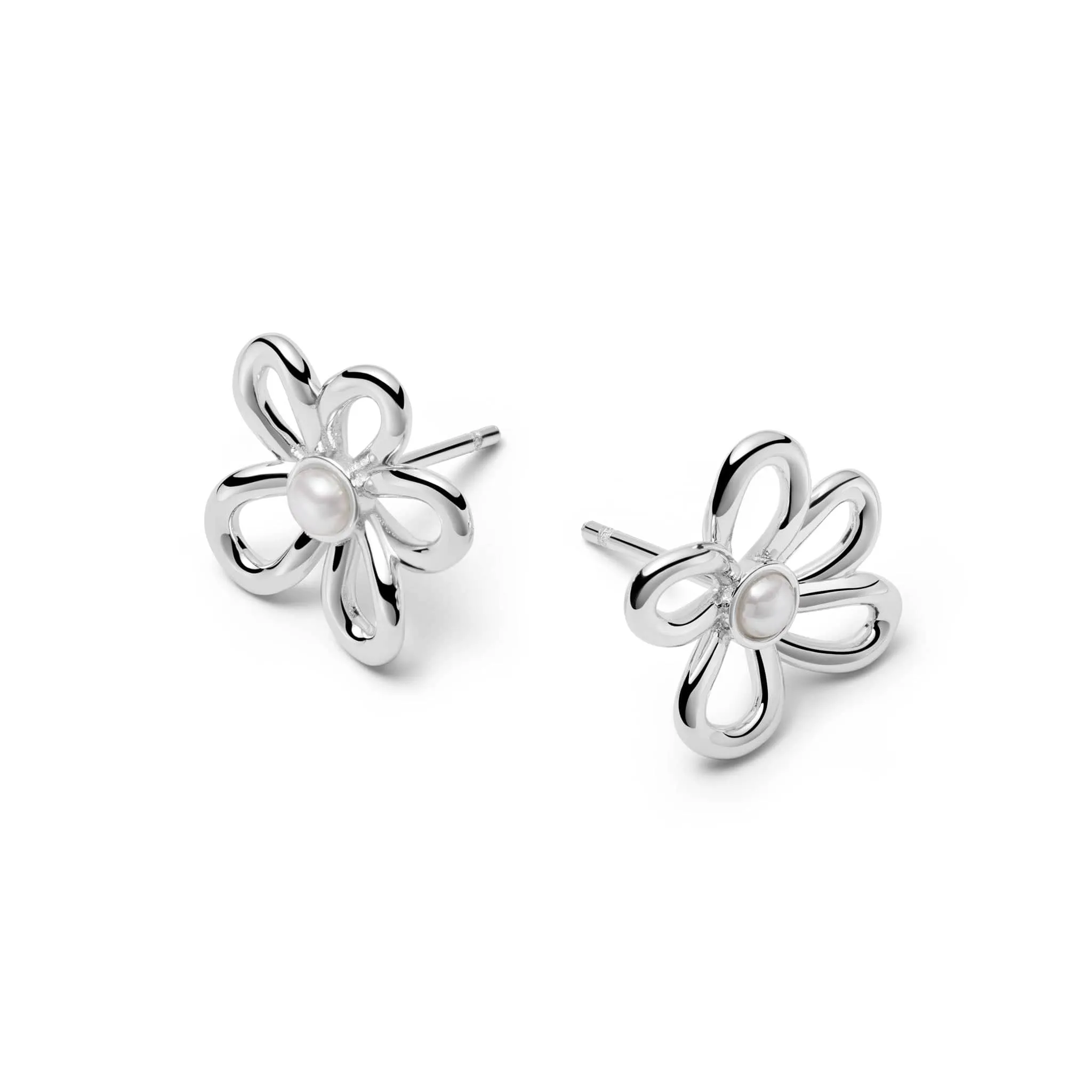 Daisy Bow Stud Earrings Sterling Silver sold by Daisy Jewellery