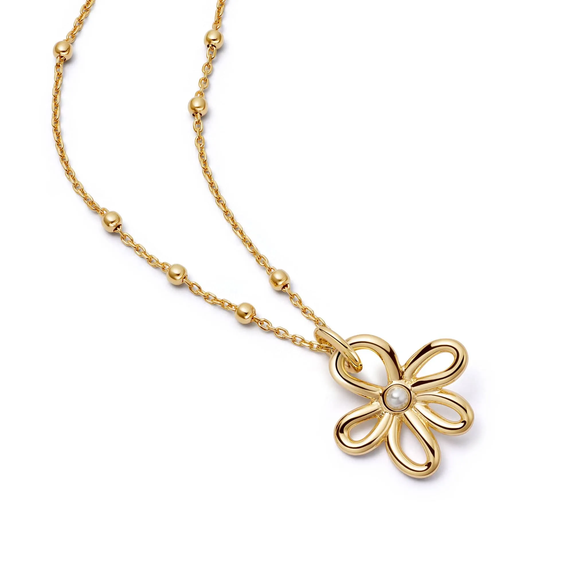 Daisy Bow Pendant Necklace 18ct Gold Plate sold by Daisy Jewellery