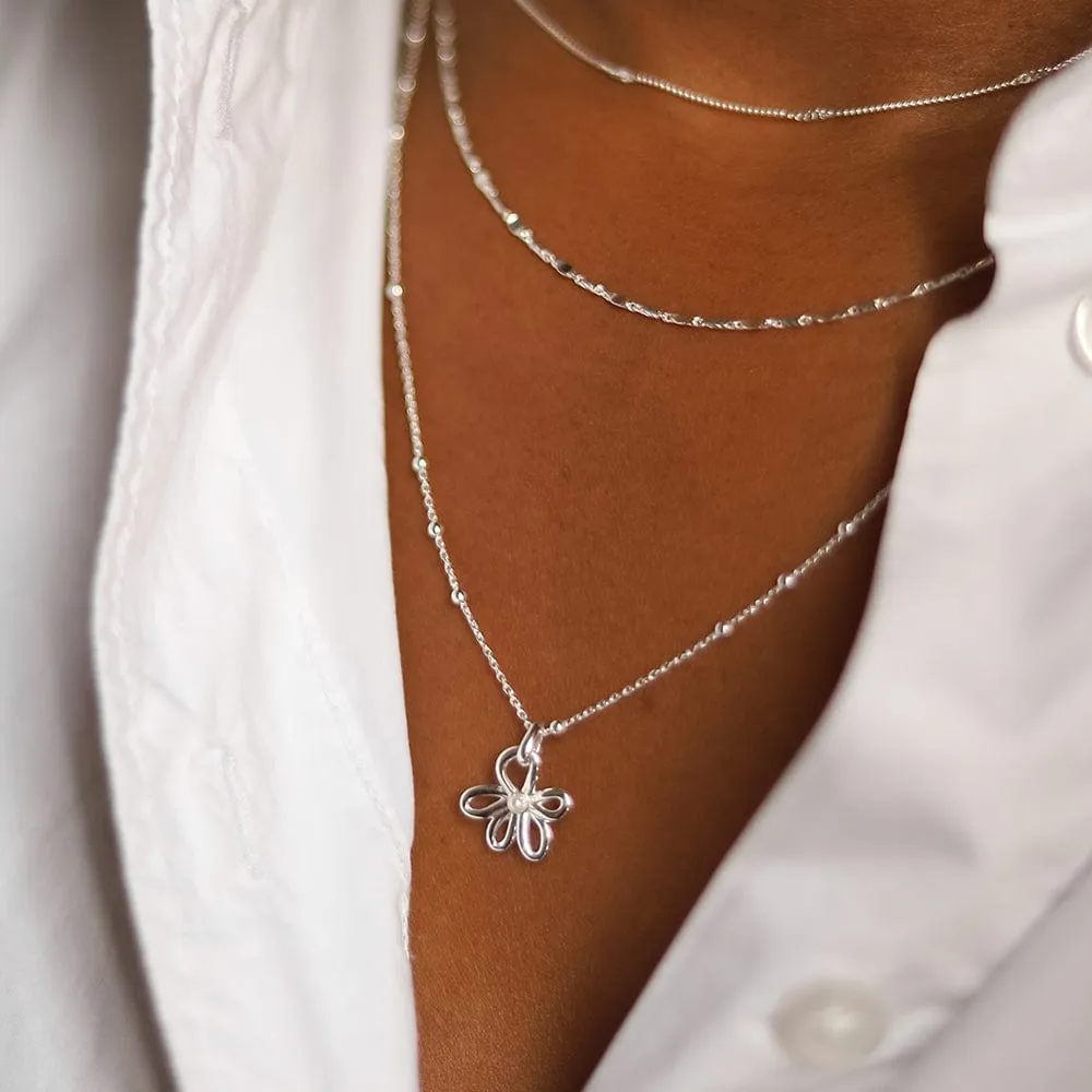 Daisy Bow Pendant Necklace Sterling Silver sold by Daisy Jewellery product image thumbnail 4
