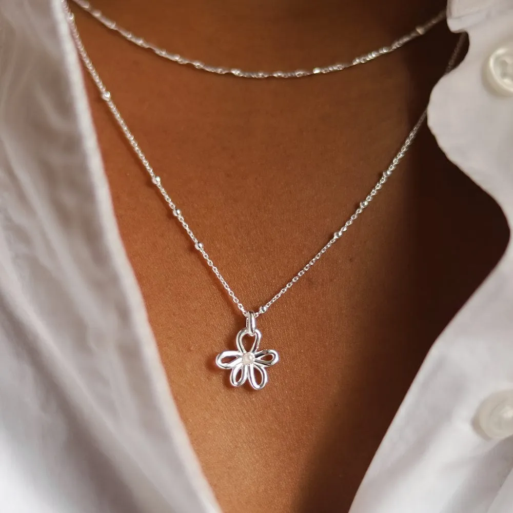 Daisy Bow Pendant Necklace Sterling Silver sold by Daisy Jewellery product image thumbnail 2