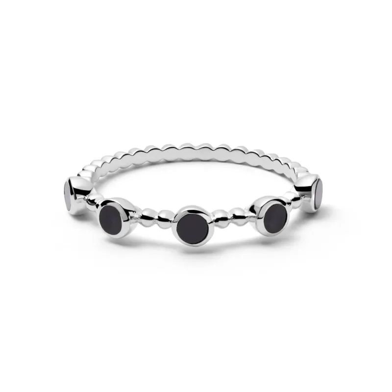 Polly Sayer Black Onyx Bobble Ring Sterling Silver sold by Daisy Jewellery