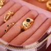 Polly Sayer Black Onyx Chunky Band Ring 18ct Gold Plate sold by Daisy Jewellery