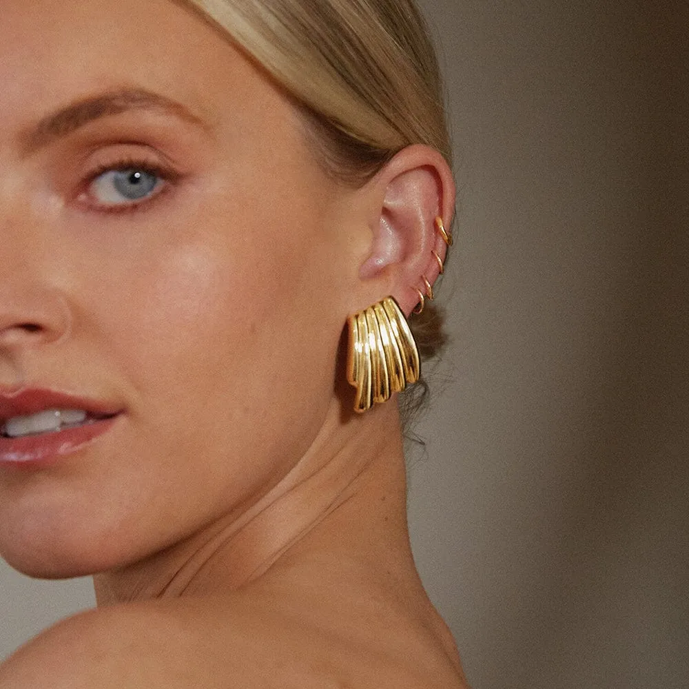 Polly Sayer Oversized Wave Stud Earrings 18ct Gold Plate sold by Daisy Jewellery product image thumbnail 2