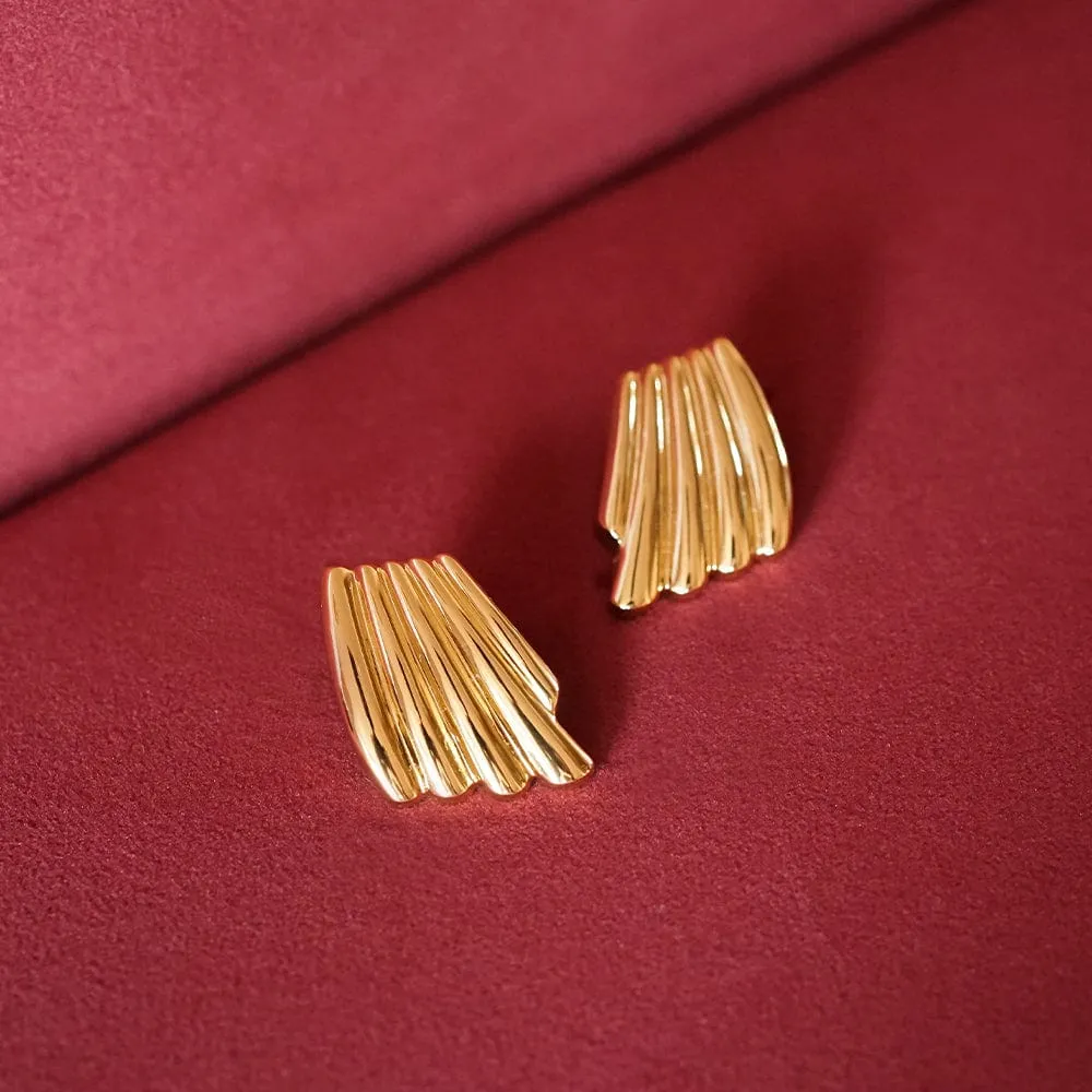 Polly Sayer Oversized Wave Stud Earrings 18ct Gold Plate sold by Daisy Jewellery product image thumbnail 3