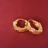 Polly Sayer Triple Ridge Chunky Hoop Earrings 18ct Gold Plate sold by Daisy Jewellery