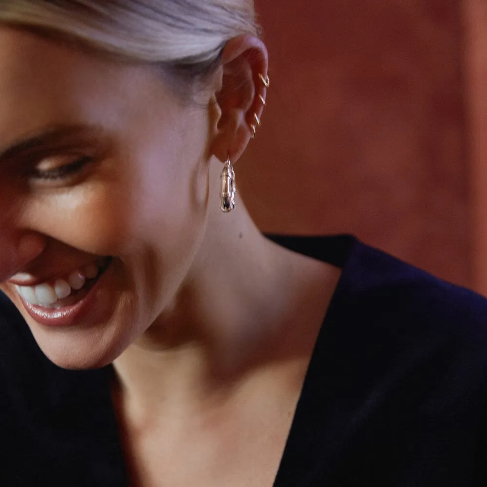 Polly Sayer Chunky Hoop Earrings Silver Plate sold by Daisy Jewellery product image thumbnail 3