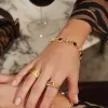 Polly Sayer Black Onyx Chain Bracelet 18ct Gold Plate sold by Daisy Jewellery