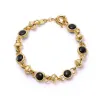Polly Sayer Black Onyx Chain Bracelet 18ct Gold Plate sold by Daisy Jewellery