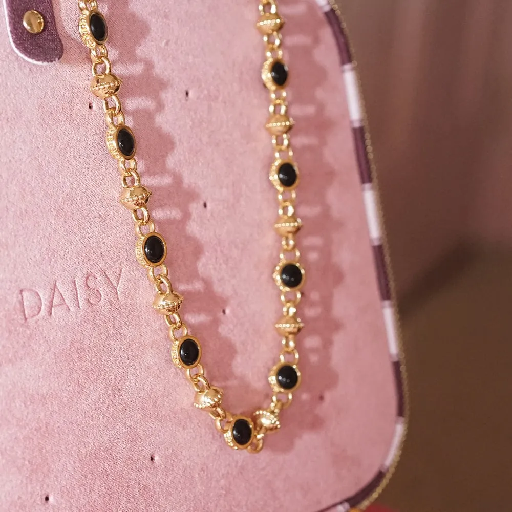 Polly Sayer Black Onyx Chain Necklace 18ct Gold Plate sold by Daisy Jewellery product image thumbnail 5