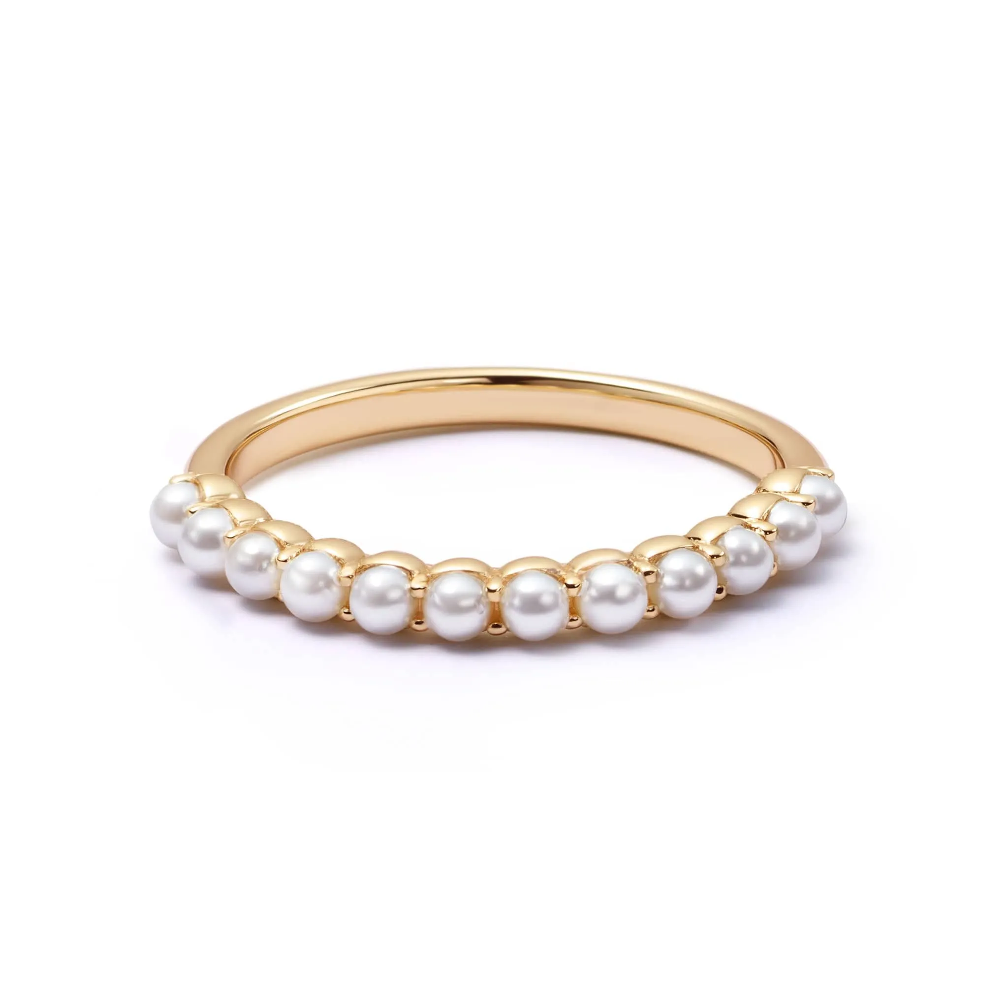 Mini Pearl Band Ring 18ct Gold Plate sold by Daisy Jewellery