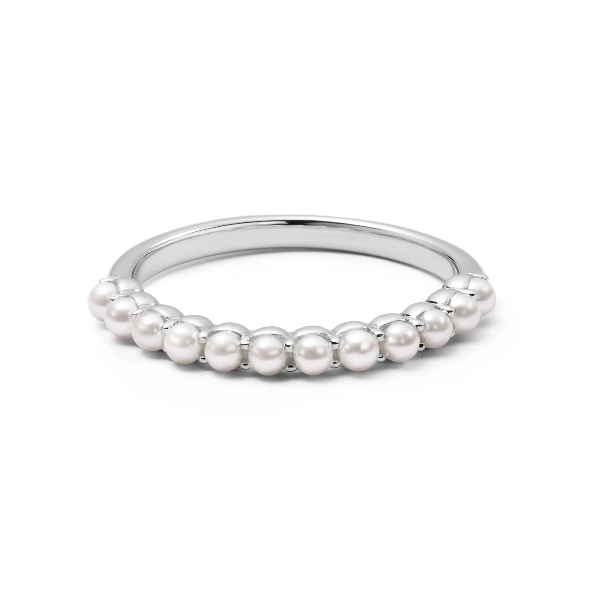 Mini Pearl Band Ring Sterling Silver sold by Daisy Jewellery