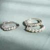 Chunky Pearl Band Ring Sterling Silver sold by Daisy Jewellery