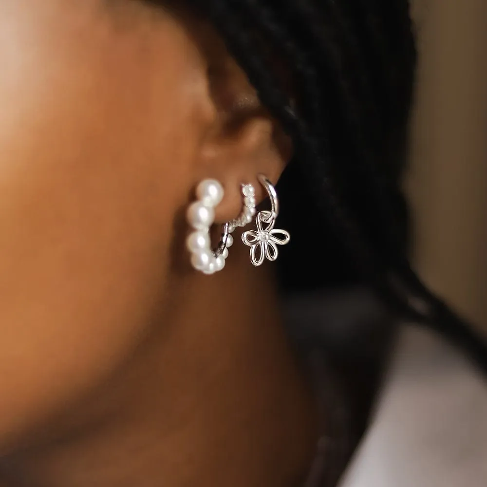 Daisy Bow Drop Earrings Sterling Silver sold by Daisy Jewellery product image thumbnail 4