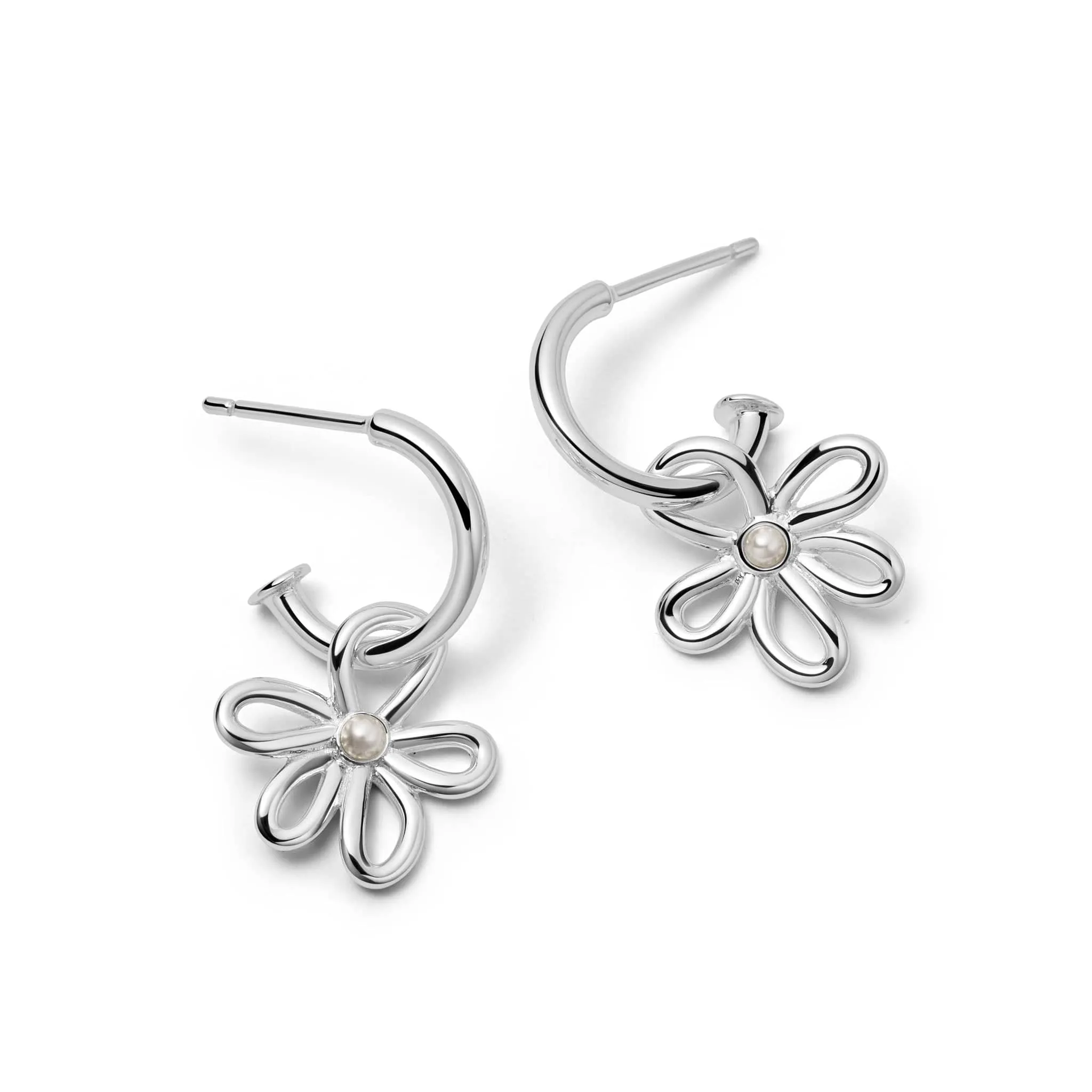 Daisy Bow Drop Earrings Sterling Silver sold by Daisy Jewellery