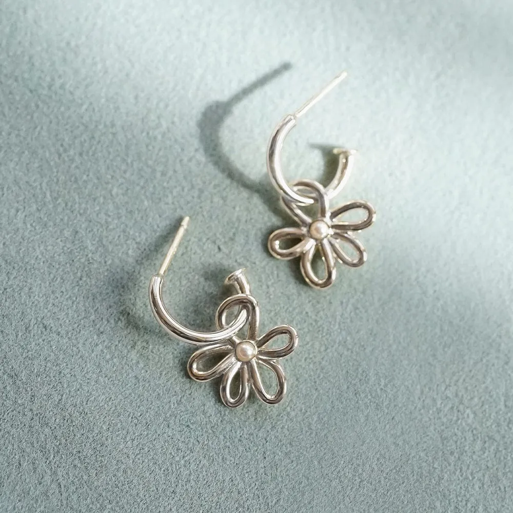 Daisy Bow Drop Earrings Sterling Silver sold by Daisy Jewellery product image thumbnail 3