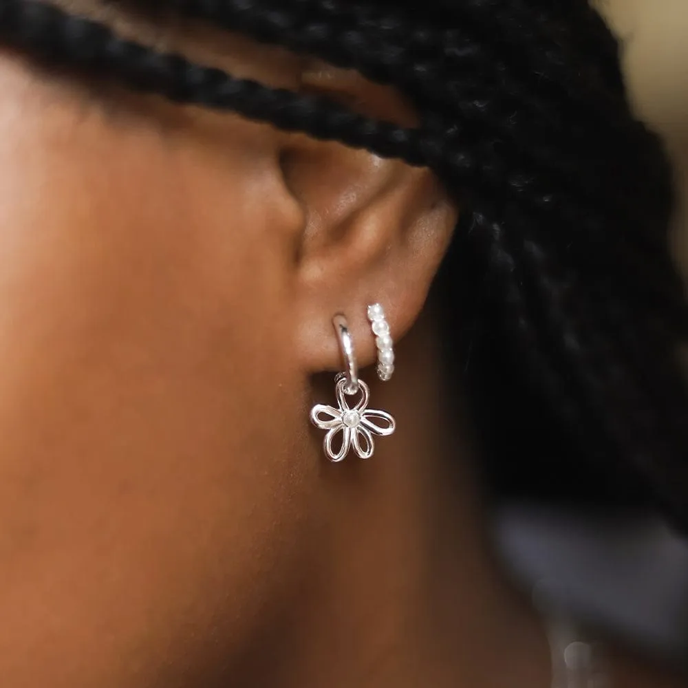 Daisy Bow Drop Earrings Sterling Silver sold by Daisy Jewellery product image thumbnail 2