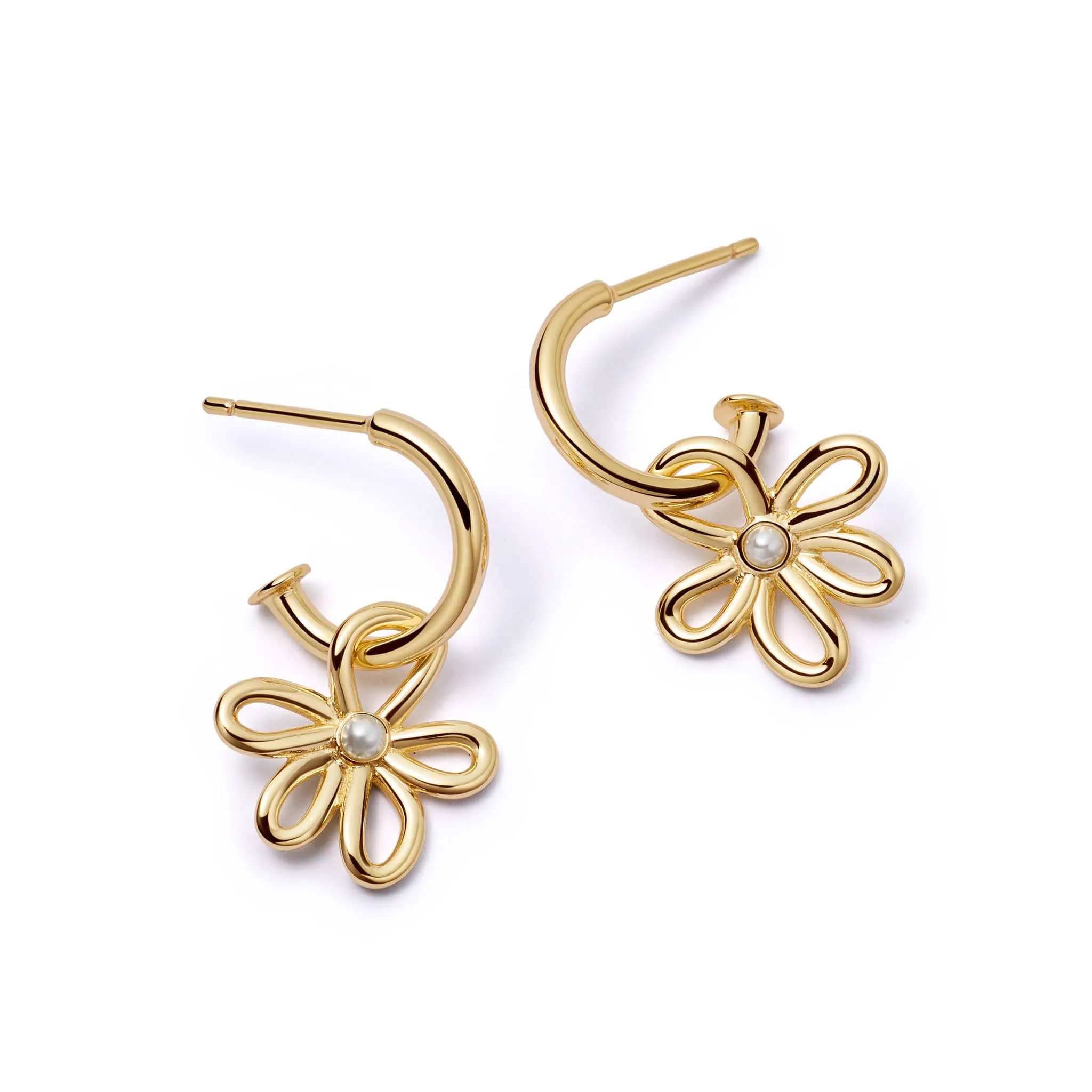 Daisy Bow Drop Earrings 18ct Gold Plate sold by Daisy Jewellery