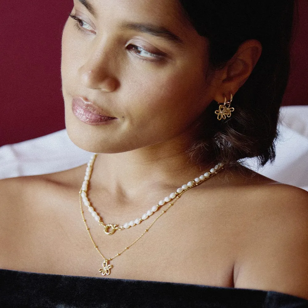 Daisy Bow Drop Earrings 18ct Gold Plate sold by Daisy Jewellery product image thumbnail 4