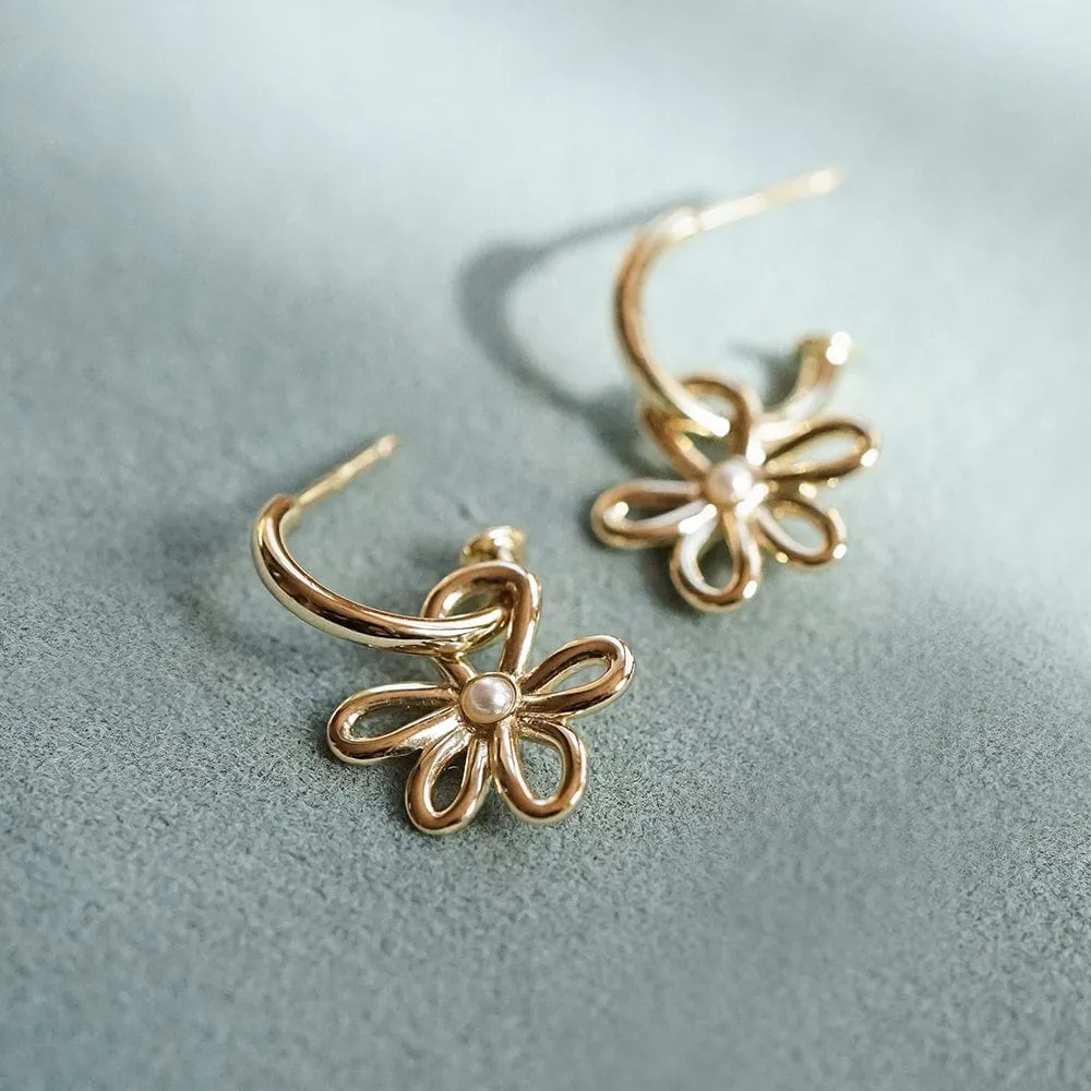 Daisy Bow Drop Earrings 18ct Gold Plate sold by Daisy Jewellery product image thumbnail 3
