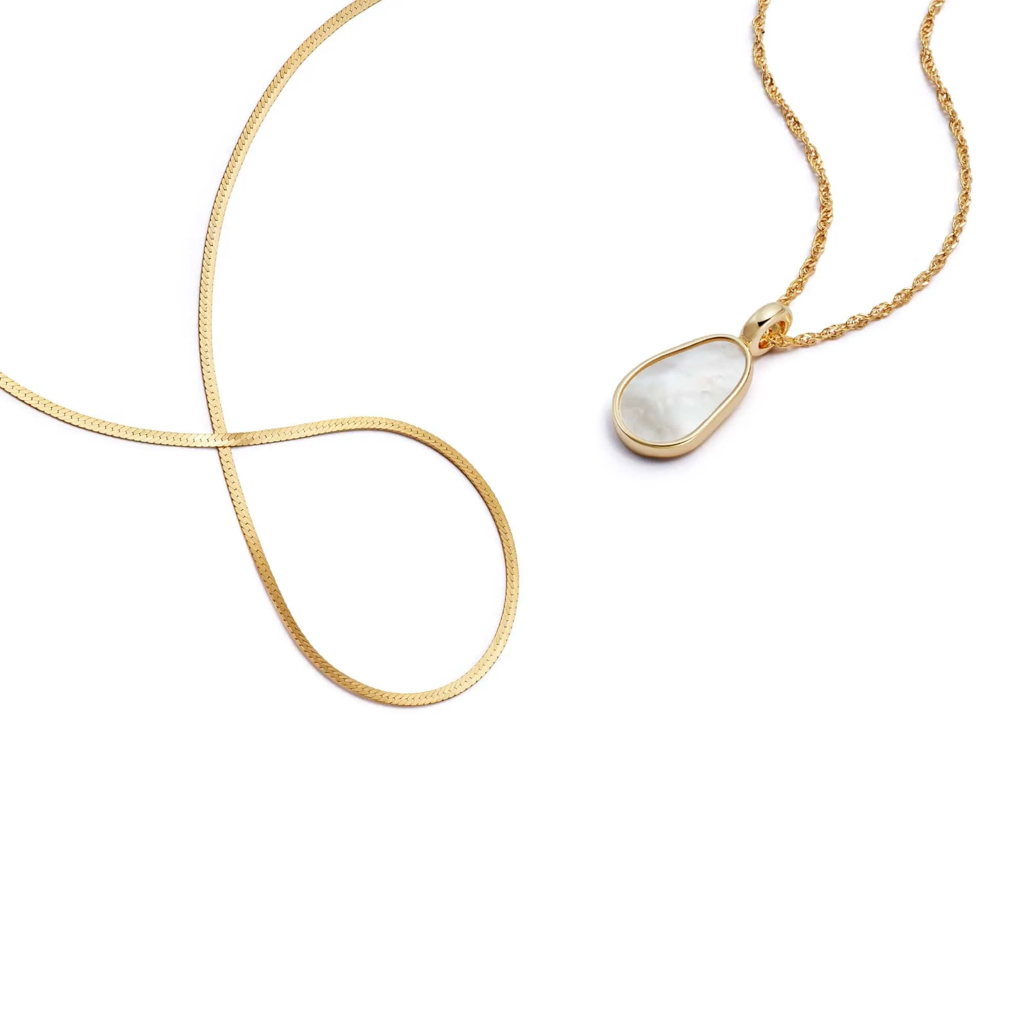 Fine Mother Of Pearl Layering Set 18ct Gold Plate sold by Daisy Jewellery