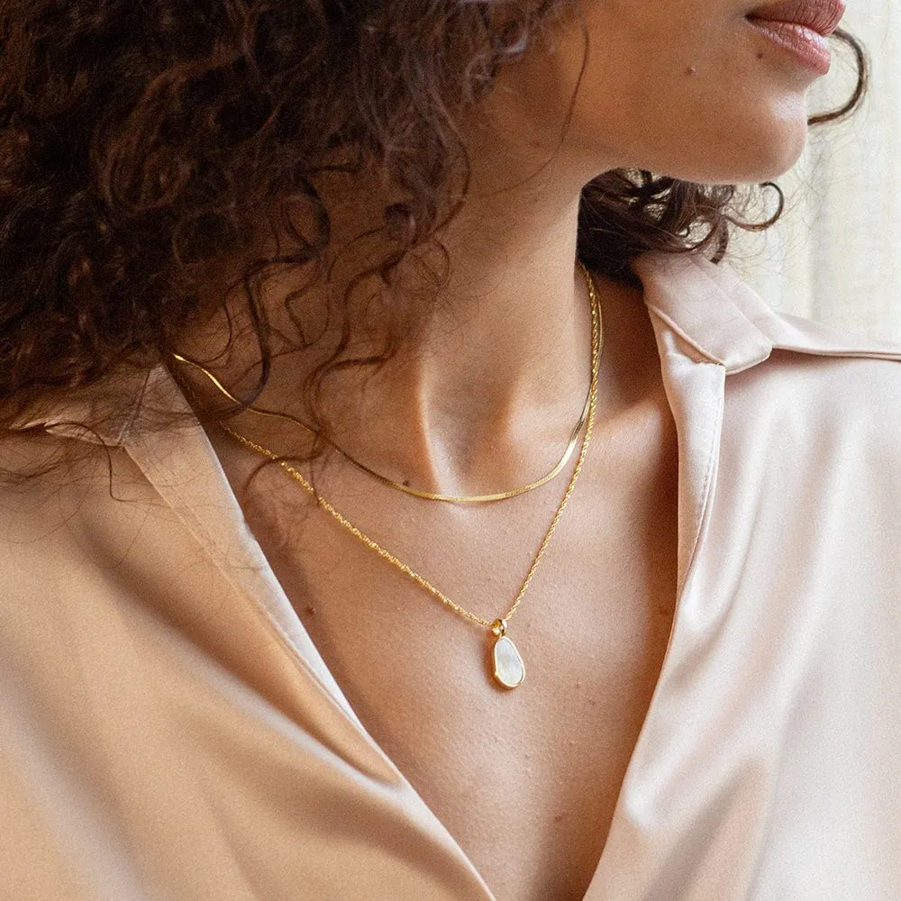 Fine Mother Of Pearl Layering Set 18ct Gold Plate sold by Daisy Jewellery product image thumbnail 3