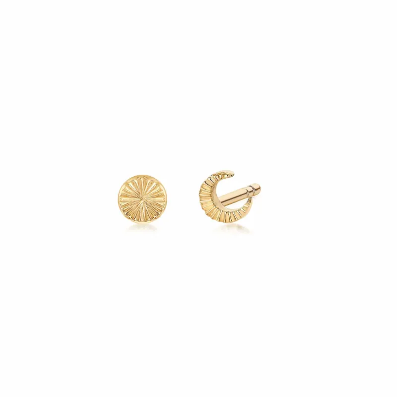 Free When You Spend £100 | Estée Lalonde Luna Stud Earrings 18ct Gold Plate sold by Daisy Jewellery