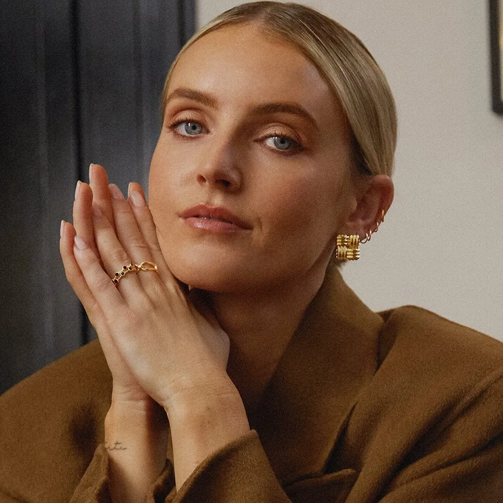 Polly Sayer Mini Lattice Stud Earrings 18ct Gold Plate sold by Daisy Jewellery product image thumbnail 4