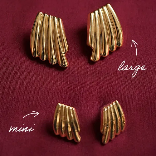 Polly Sayer Mini Wave Stud Earrings 18ct Gold Plate sold by Daisy Jewellery product image thumbnail 5