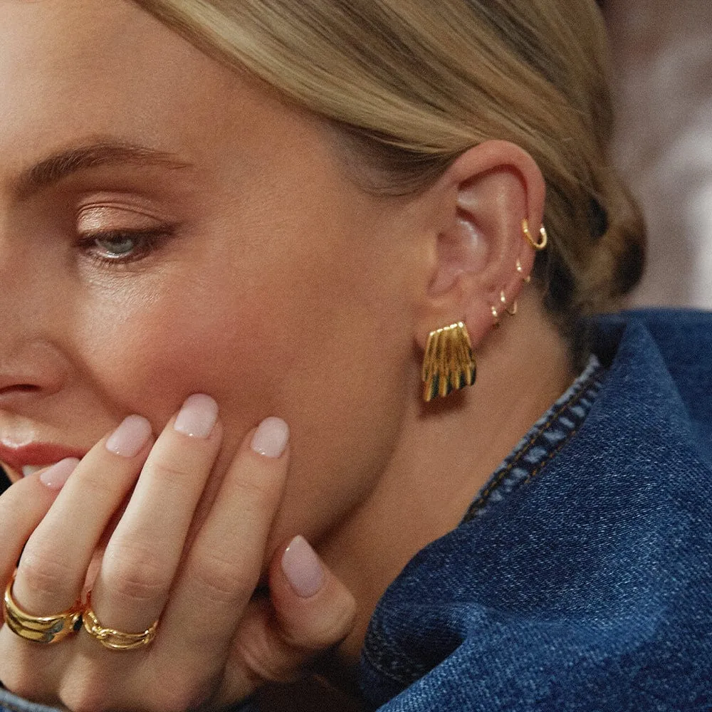 Polly Sayer Mini Wave Stud Earrings 18ct Gold Plate sold by Daisy Jewellery product image thumbnail 3