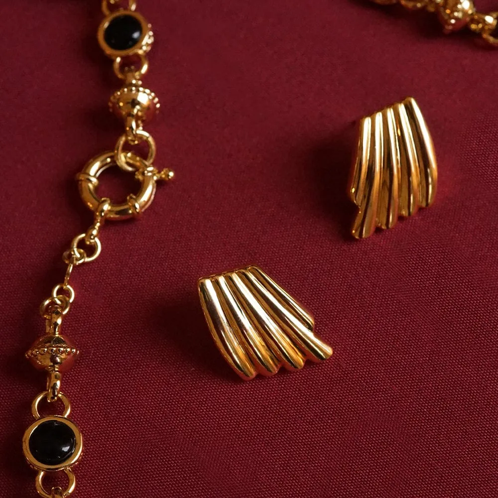 Polly Sayer Mini Wave Stud Earrings 18ct Gold Plate sold by Daisy Jewellery product image thumbnail 2