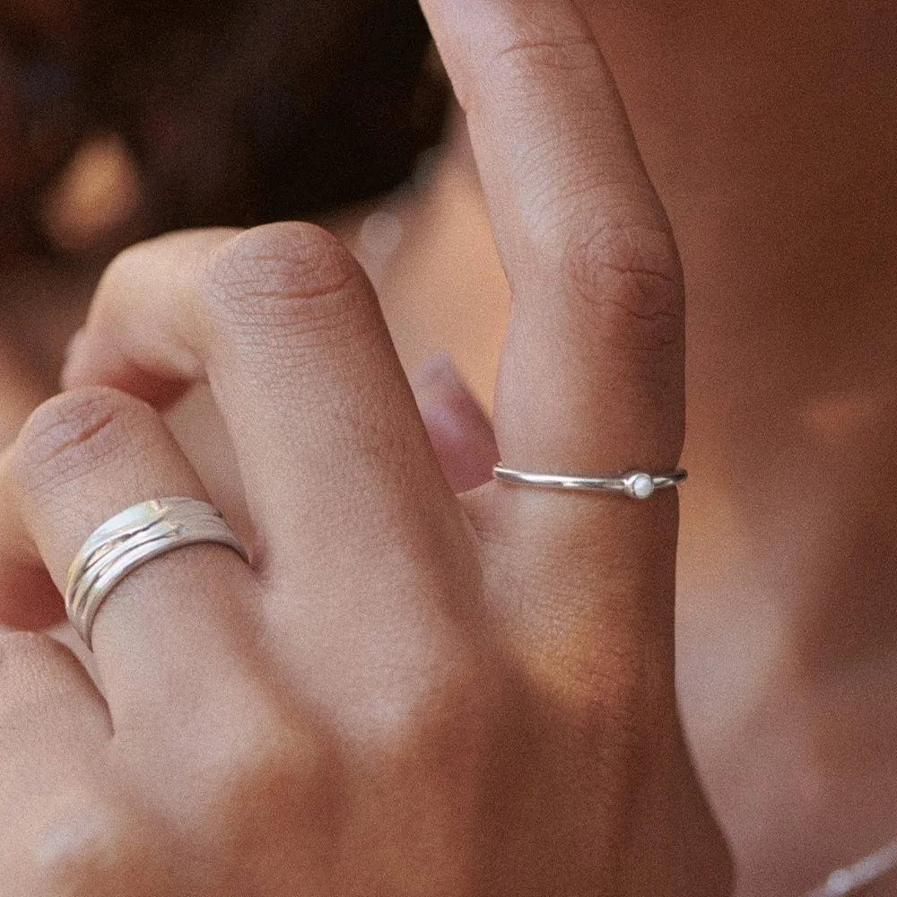 Pearl Healing Stone Ring Sterling Silver sold by Daisy Jewellery product image thumbnail 3