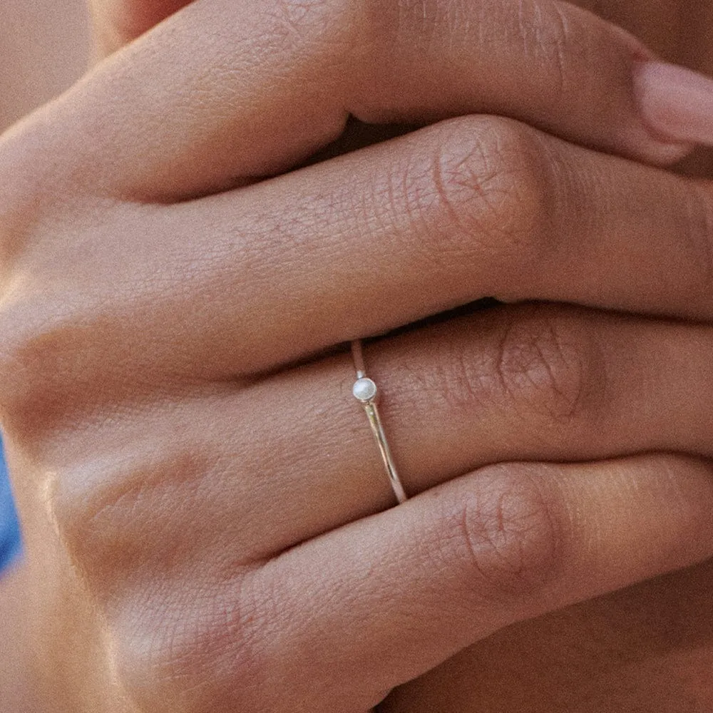 Pearl Healing Stone Ring Sterling Silver sold by Daisy Jewellery product image thumbnail 2