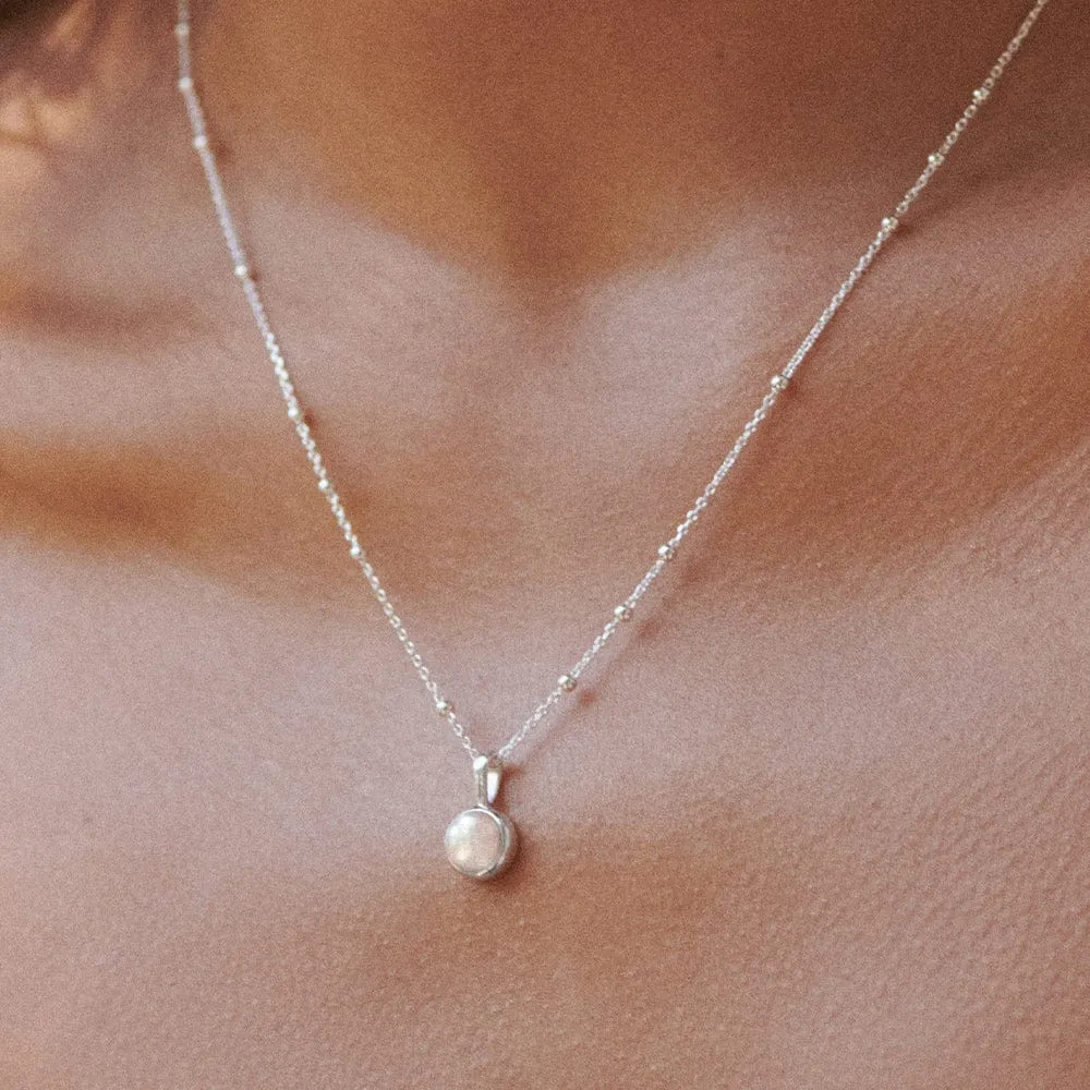 Pearl Healing Stone Necklace Sterling Silver sold by Daisy Jewellery product image thumbnail 2