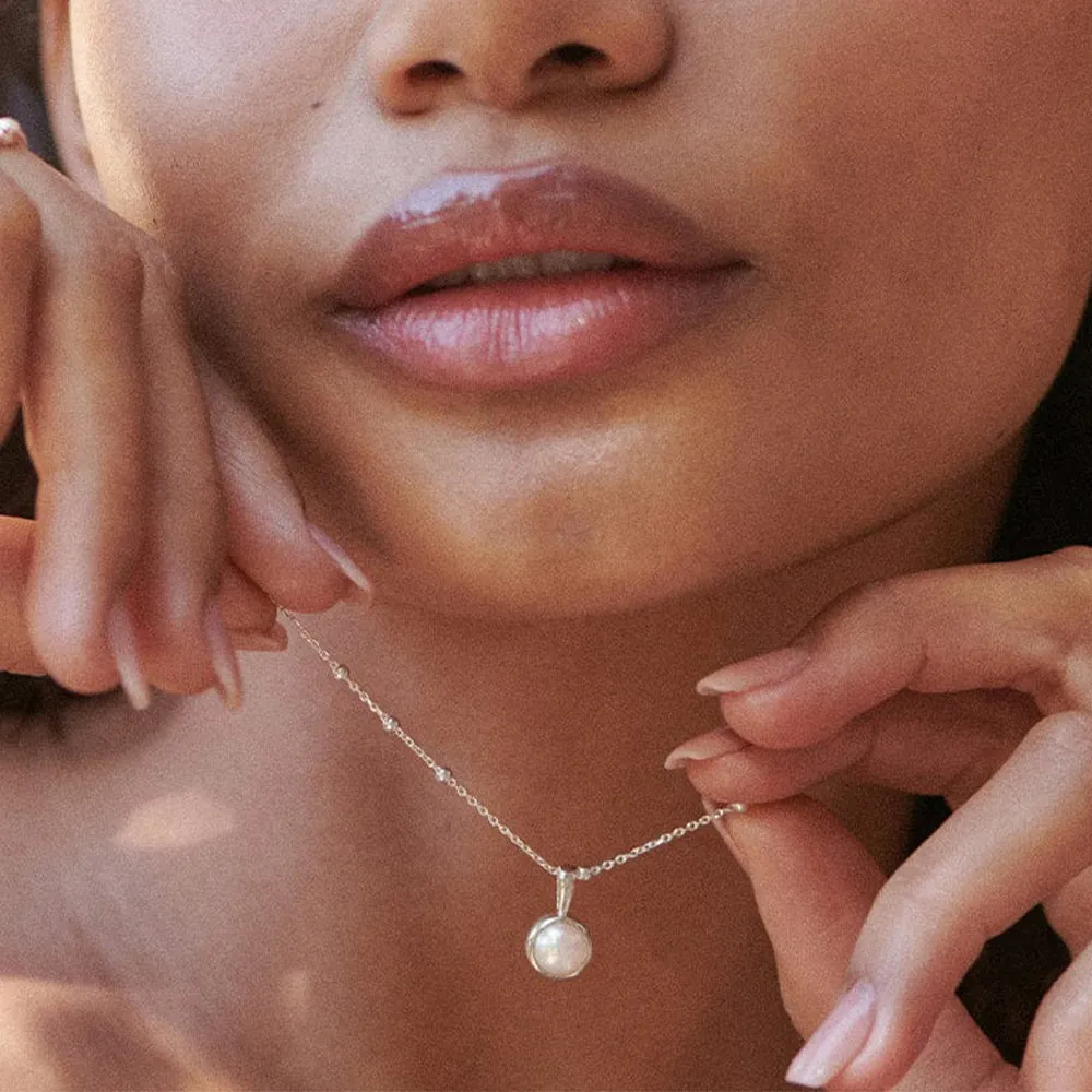 Pearl Healing Stone Necklace Sterling Silver sold by Daisy Jewellery product image thumbnail 3