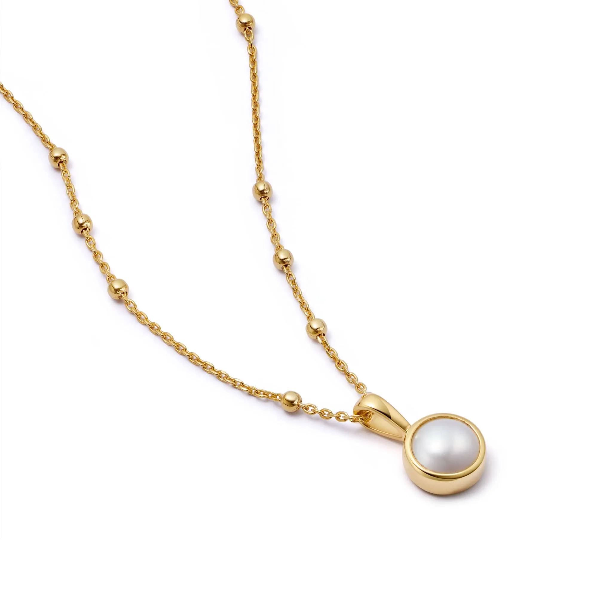 Pearl Healing Stone Necklace 18ct Gold Plate sold by Daisy Jewellery