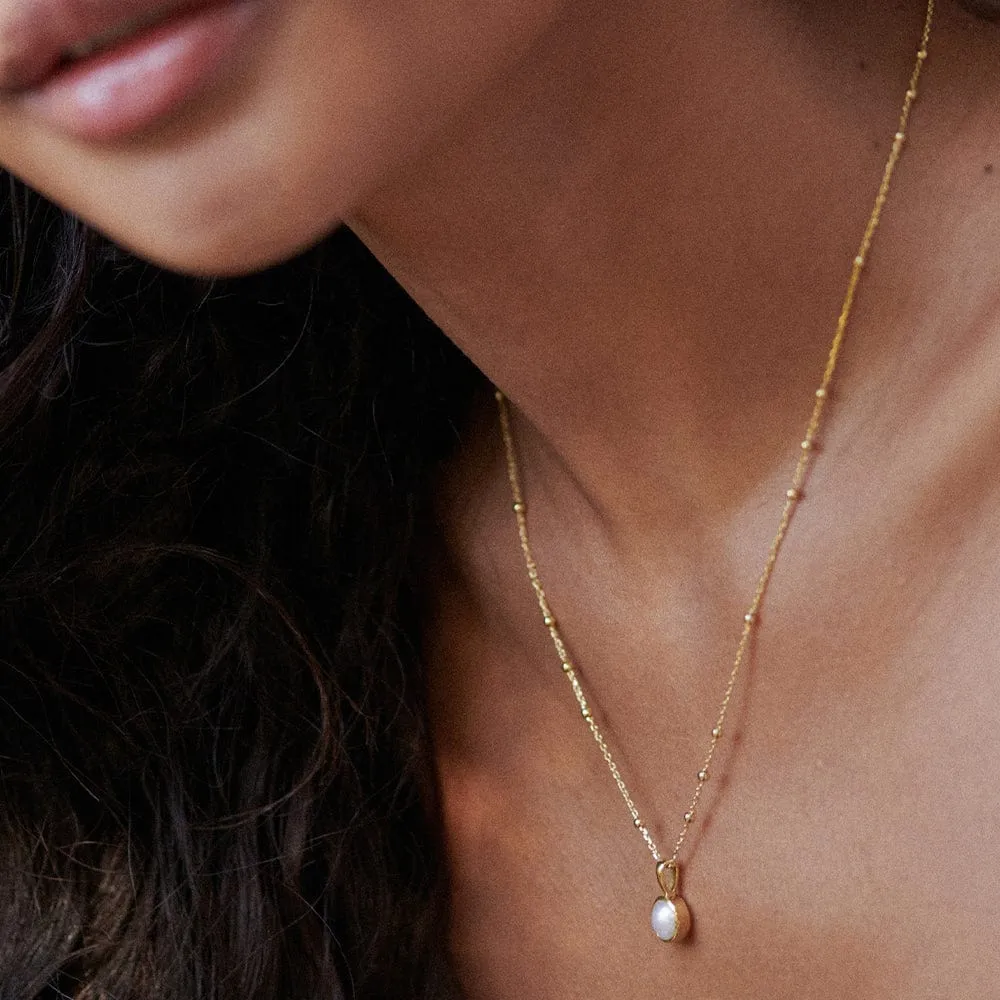 Pearl Healing Stone Necklace 18ct Gold Plate sold by Daisy Jewellery product image thumbnail 3