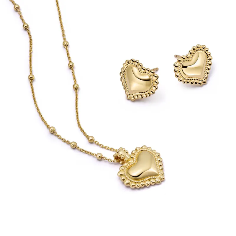 Bobble Heart Gift Set 18ct Gold Plate sold by Daisy Jewellery